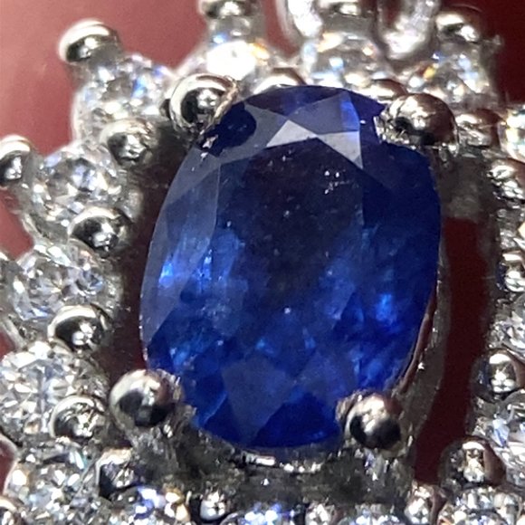 Blue Sapphire 2.35ct Platinum Finish Solid 925 Sterling Silver Earrings - Picture 8 of 8